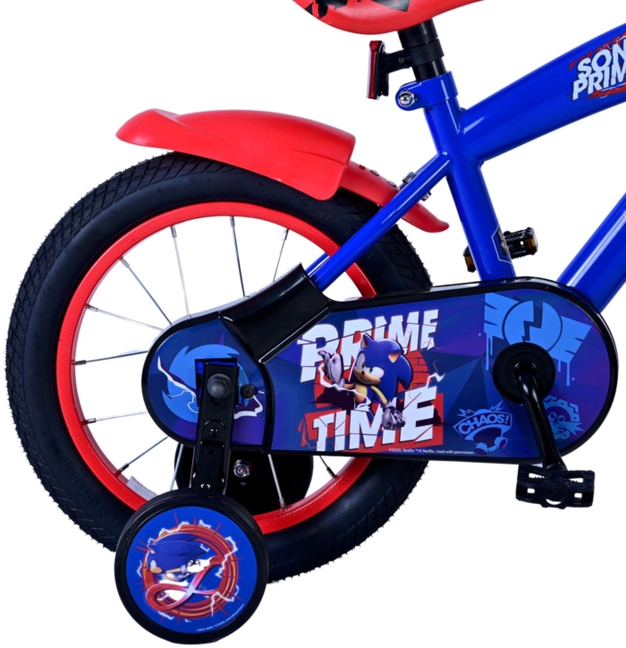 Sonic Prime Kinderfiets - Jongens - 14 inch - Blauw Rood - Afbeelding 3