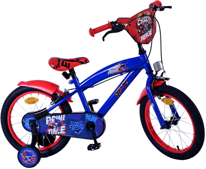 Sonic Prime Kinderfiets - Jongens - 16 inch - Blauw Rood - Twee handremmen - Afbeelding 2