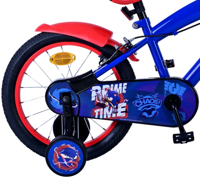 Sonic Prime Kinderfiets - Jongens - 16 inch - Blauw Rood - Twee handremmen - Afbeelding 3