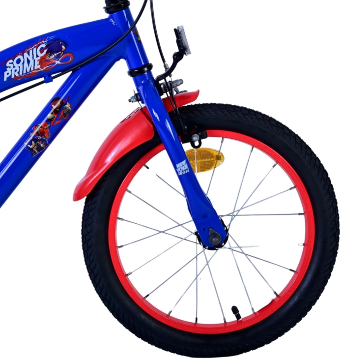 Sonic Prime Kinderfiets - Jongens - 16 inch - Blauw Rood - Twee handremmen - Afbeelding 4