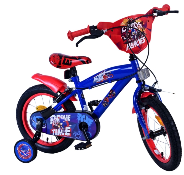 Sonic Prime Kinderfiets - Jongens - 14 inch - Blauw Rood - Twee handremmen - Afbeelding 10