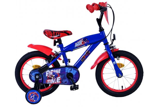 Sonic Prime Kinderfiets - Jongens - 14 inch - Blauw Rood - Twee handremmen