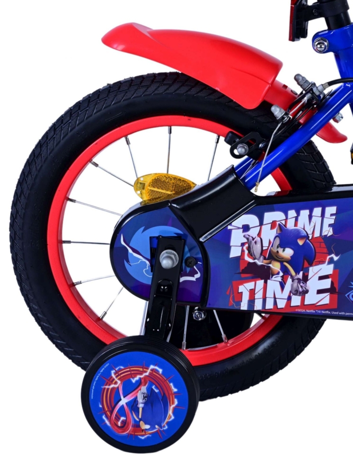 Sonic Prime Kinderfiets - Jongens - 14 inch - Blauw Rood - Twee handremmen - Afbeelding 2