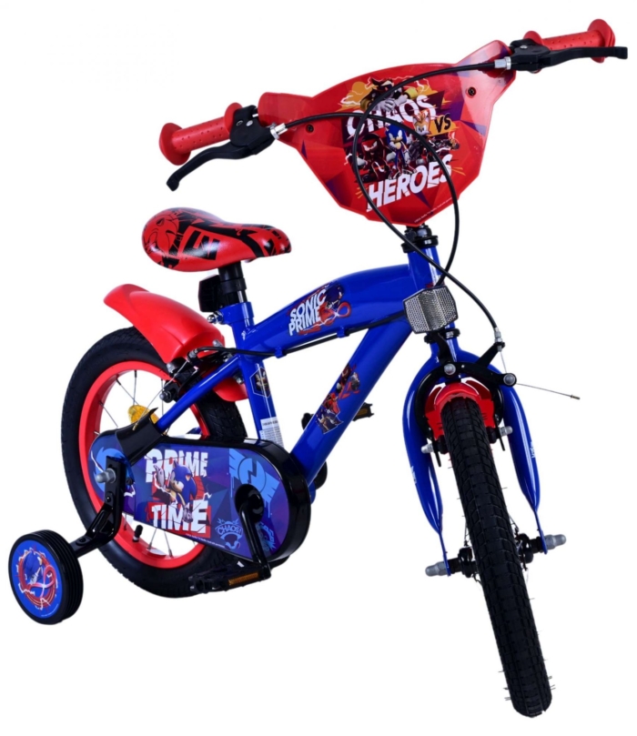 Sonic Prime Kinderfiets - Jongens - 14 inch - Blauw Rood - Twee handremmen - Afbeelding 5