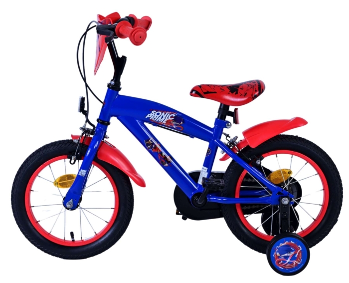 Sonic Prime Kinderfiets - Jongens - 14 inch - Blauw Rood - Twee handremmen - Afbeelding 7