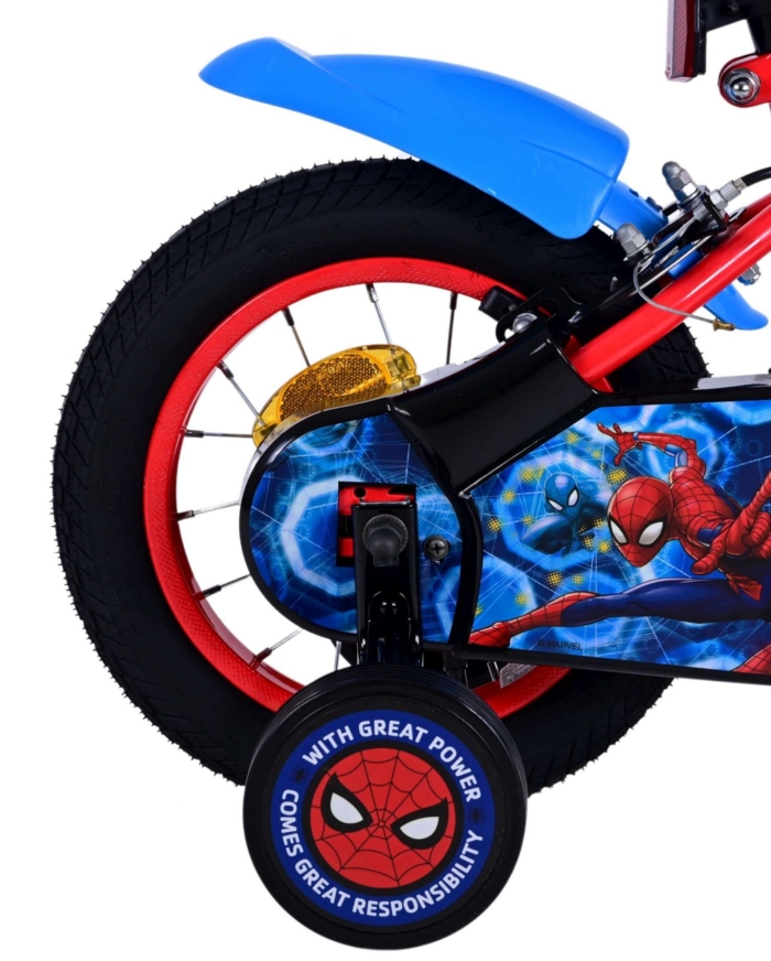 Ultimate Spider-Man Kinderfiets - Jongens - 12 inch - Blauw/Rood - Twee handremmen - Afbeelding 3