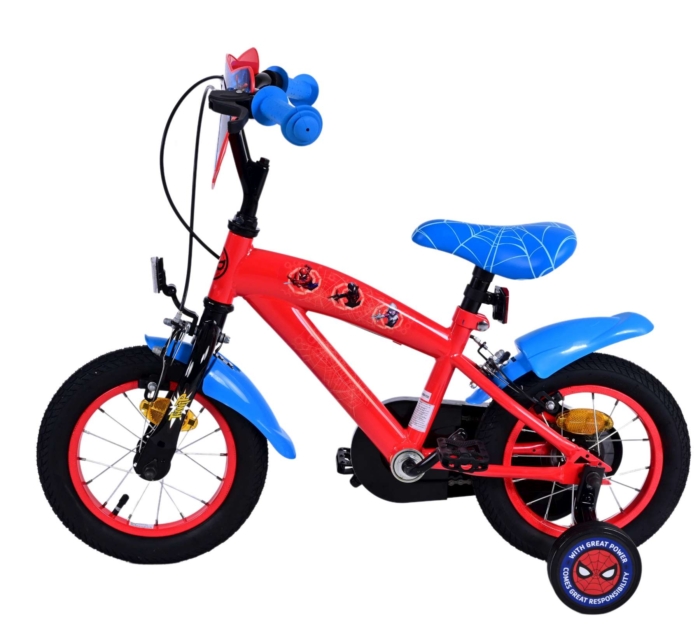 Ultimate Spider-Man Kinderfiets - Jongens - 12 inch - Blauw/Rood - Twee handremmen - Afbeelding 8