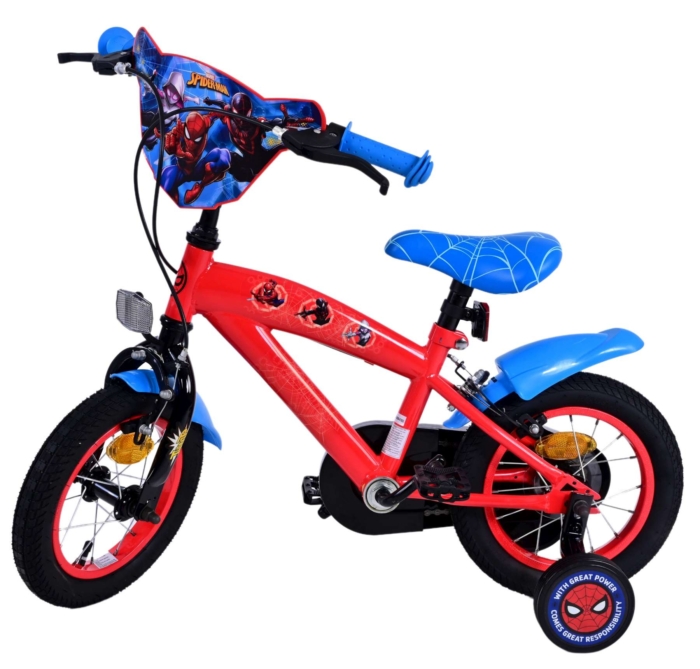 Ultimate Spider-Man Kinderfiets - Jongens - 12 inch - Blauw/Rood - Twee handremmen - Afbeelding 9