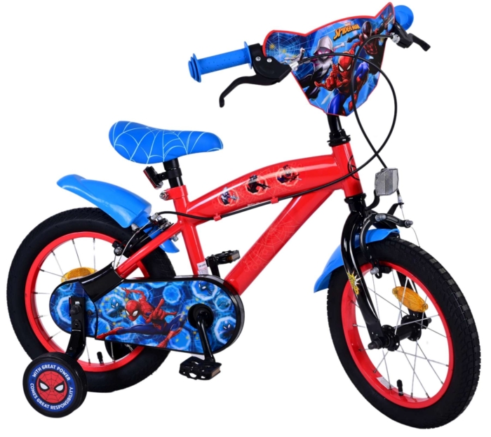 Ultimate Spider-Man Kinderfiets - Jongens - 14 inch - Blauw/Rood - Twee handremmen - Afbeelding 2