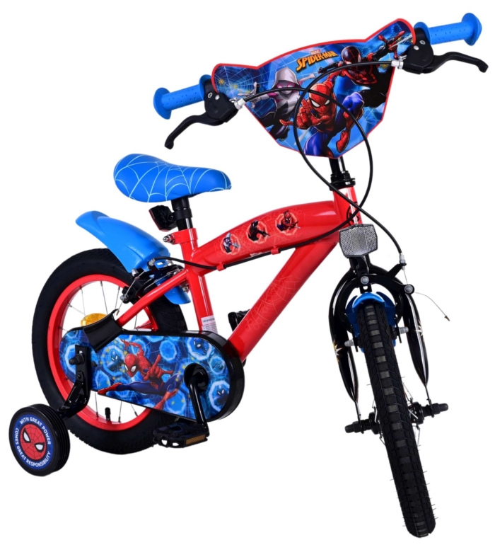 Ultimate Spider-Man Kinderfiets - Jongens - 14 inch - Blauw/Rood - Twee handremmen - Afbeelding 6