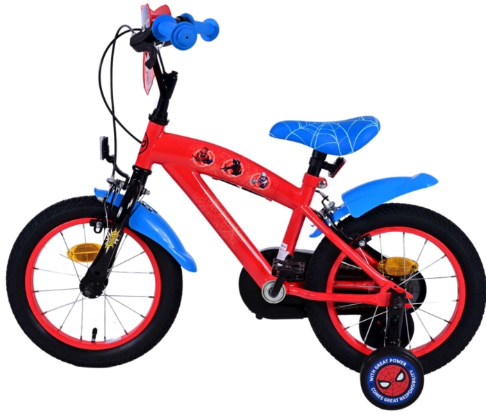 Ultimate Spider-Man Kinderfiets - Jongens - 14 inch - Blauw/Rood - Twee handremmen - Afbeelding 8