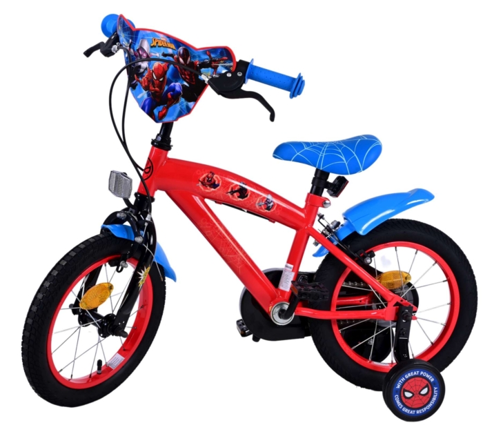 Ultimate Spider-Man Kinderfiets - Jongens - 14 inch - Blauw/Rood - Twee handremmen - Afbeelding 9