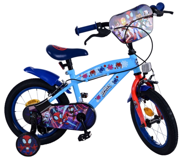 Spidey Kinderfiets - Jongens - 14 inch - Blauw Rood - Twee handremmen - Afbeelding 2