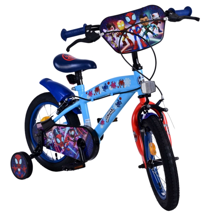 Spidey Kinderfiets - Jongens - 14 inch - Blauw Rood - Twee handremmen - Afbeelding 6