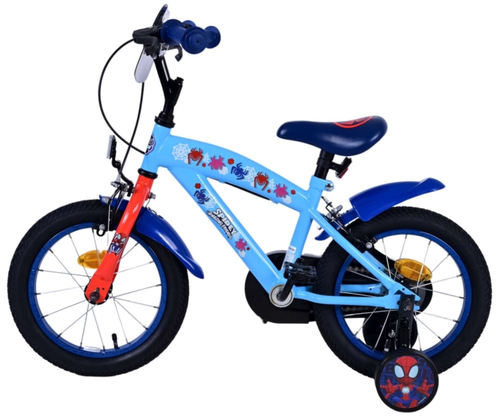 Spidey Kinderfiets - Jongens - 14 inch - Blauw Rood - Twee handremmen - Afbeelding 8