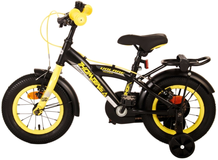 Volare Thombike Kinderfiets - Jongens - 12 inch - Zwart Geel - Twee Handremmen - Afbeelding 13