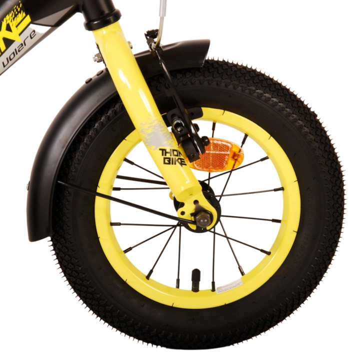 Volare Thombike Kinderfiets - Jongens - 12 inch - Zwart Geel - Twee Handremmen - Afbeelding 5