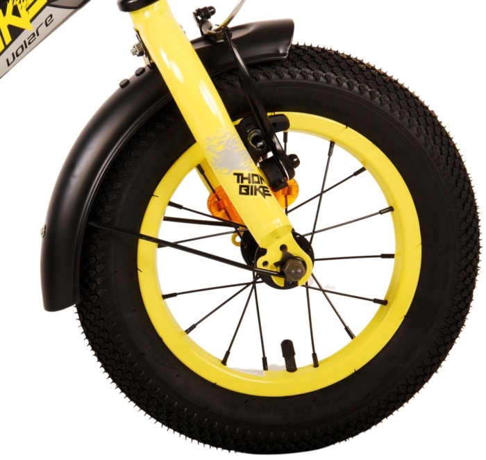 Volare Thombike Kinderfiets - Jongens - 12 inch - Zwart Geel - Afbeelding 4