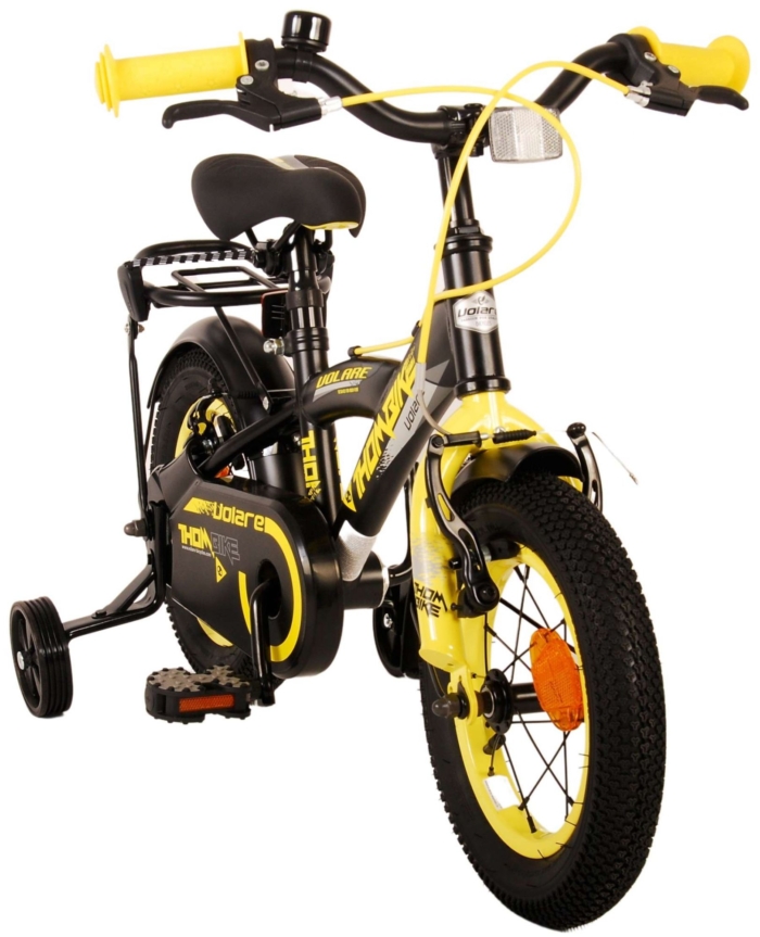 Volare Thombike Kinderfiets - Jongens - 12 inch - Zwart Geel - Twee Handremmen - Afbeelding 10