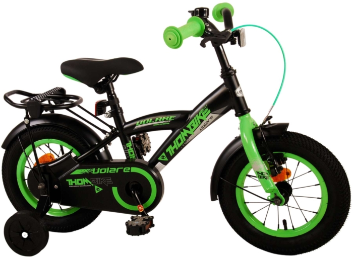 Volare Thombike Kinderfiets - Jongens - 12 inch - Zwart Groen - Afbeelding 2