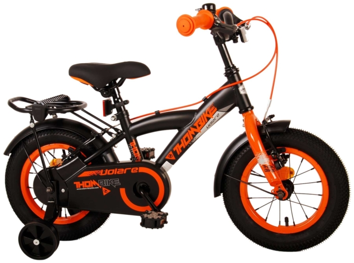 Volare Thombike Kinderfiets - Jongens - 12 inch - Zwart Oranje - Twee Handremmen - Afbeelding 2