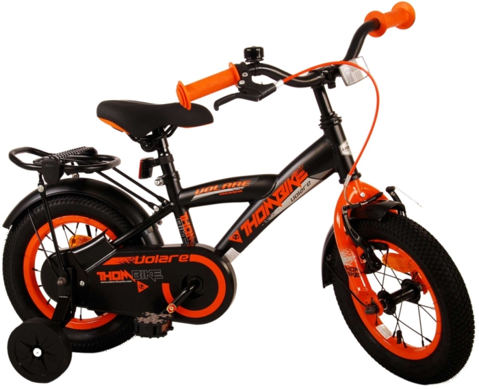 Volare Thombike Kinderfiets - Jongens - 12 inch - Zwart Oranje - Afbeelding 3