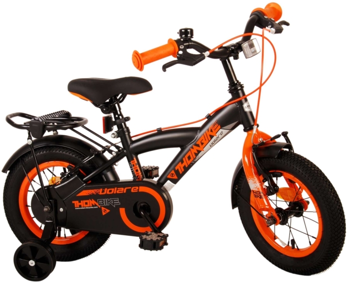 Volare Thombike Kinderfiets - Jongens - 12 inch - Zwart Oranje - Twee Handremmen - Afbeelding 3