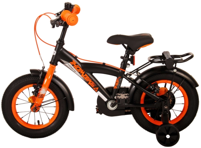 Volare Thombike Kinderfiets - Jongens - 12 inch - Zwart Oranje - Twee Handremmen - Afbeelding 13