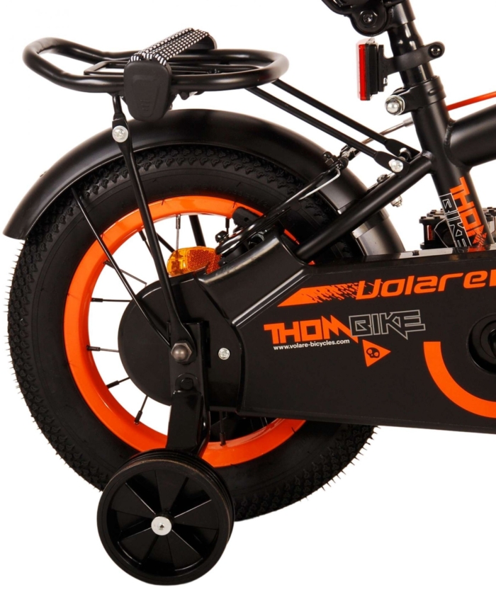 Volare Thombike Kinderfiets - Jongens - 12 inch - Zwart Oranje - Twee Handremmen - Afbeelding 4