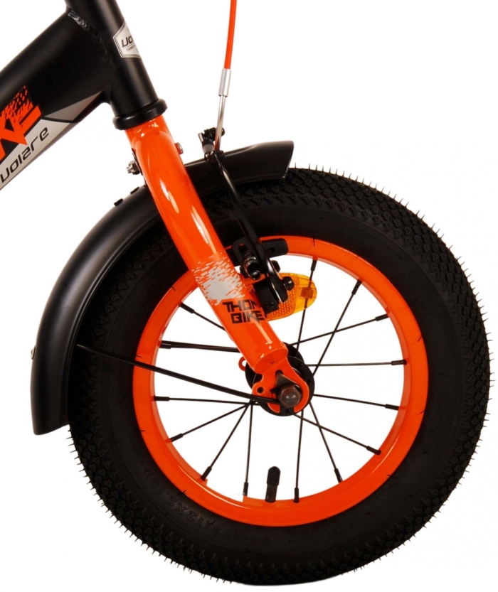 Volare Thombike Kinderfiets - Jongens - 12 inch - Zwart Oranje - Afbeelding 5