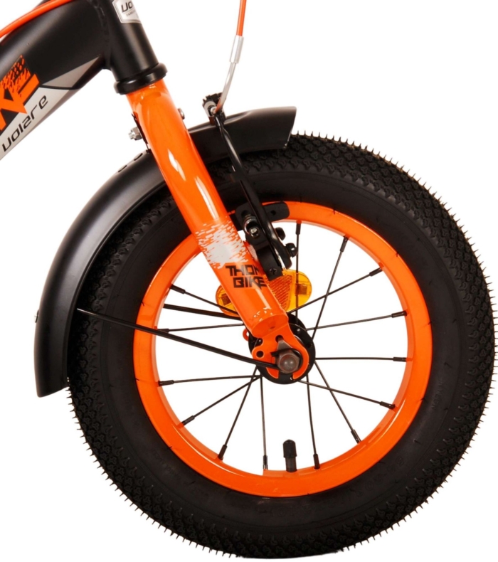 Volare Thombike Kinderfiets - Jongens - 12 inch - Zwart Oranje - Twee Handremmen - Afbeelding 5