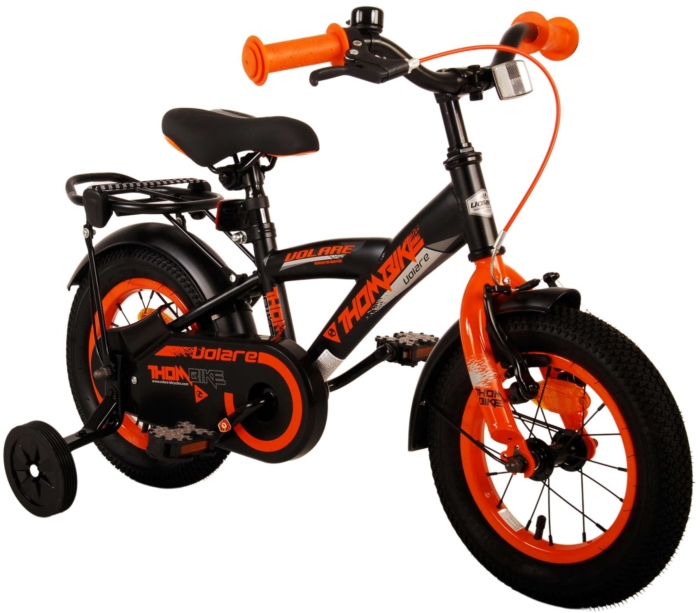 Volare Thombike Kinderfiets - Jongens - 12 inch - Zwart Oranje - Afbeelding 10