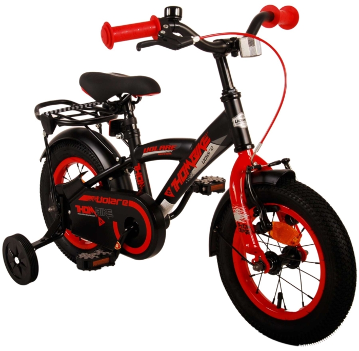 Volare Thombike Kinderfiets - Jongens - 12 inch - Zwart Rood - Afbeelding 10