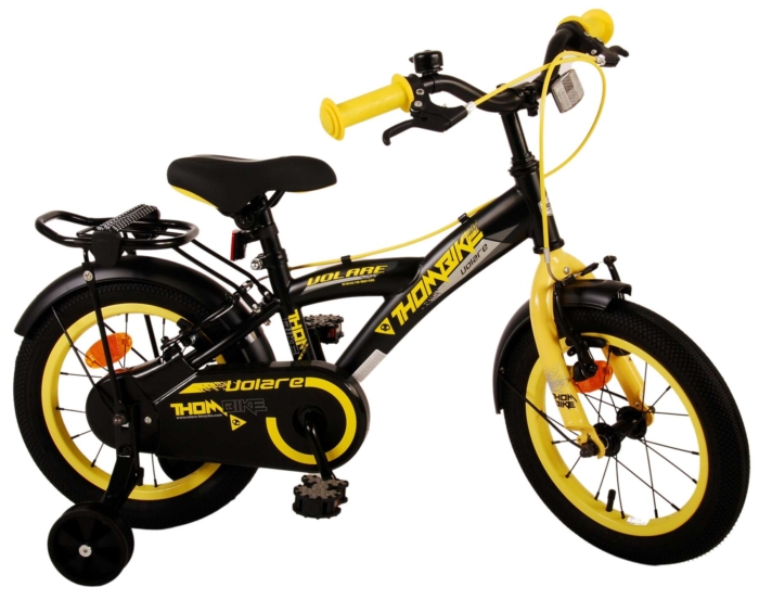 Volare Thombike Kinderfiets - Jongens - 14 inch - Zwart Geel - Twee Handremmen - Afbeelding 3