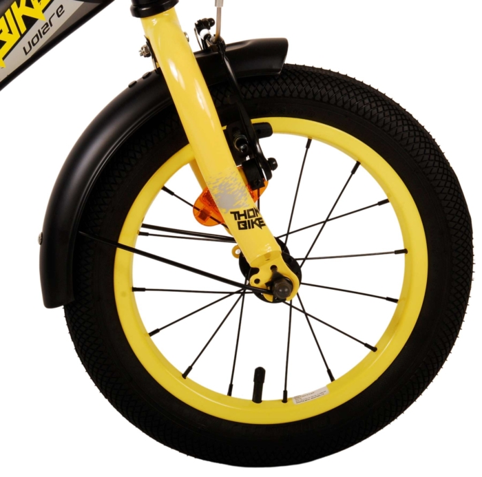 Volare Thombike Kinderfiets - Jongens - 14 inch - Zwart Geel - Twee Handremmen - Afbeelding 5