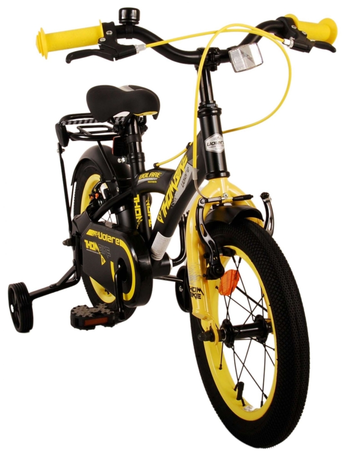 Volare Thombike Kinderfiets - Jongens - 14 inch - Zwart Geel - Twee Handremmen - Afbeelding 10