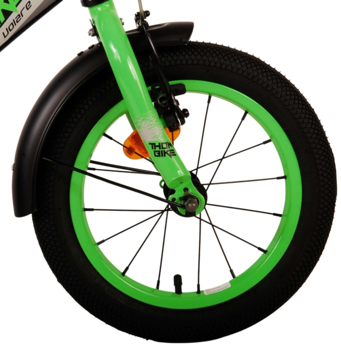 Volare Thombike Kinderfiets - Jongens - 14 inch - Zwart Groen - Afbeelding 5