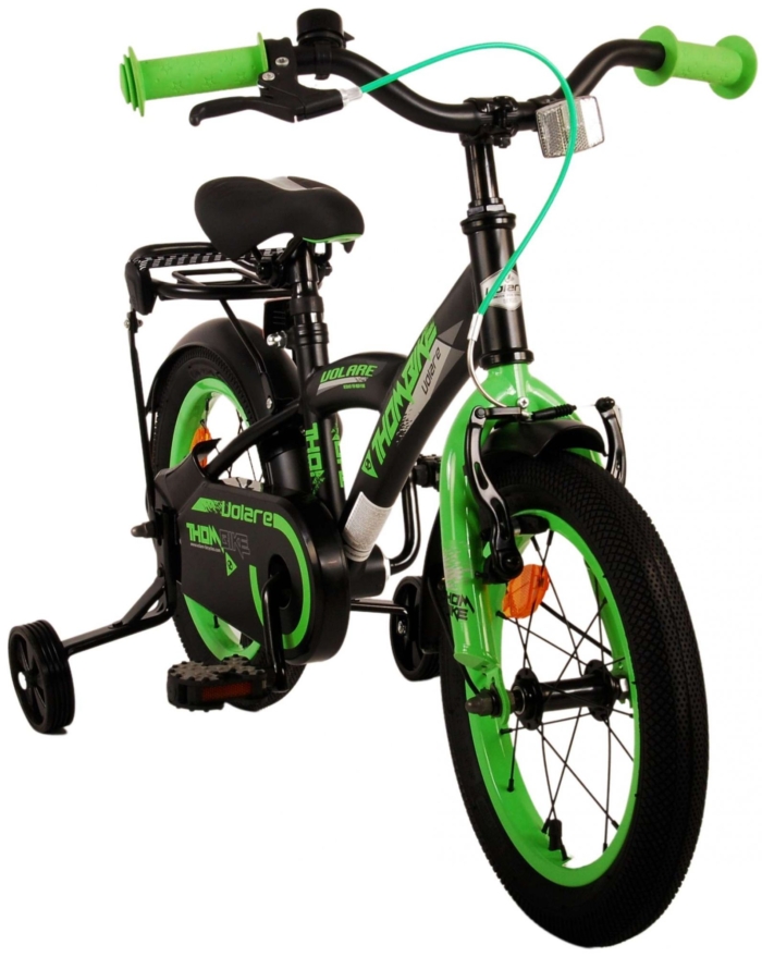 Volare Thombike Kinderfiets - Jongens - 14 inch - Zwart Groen - Afbeelding 10