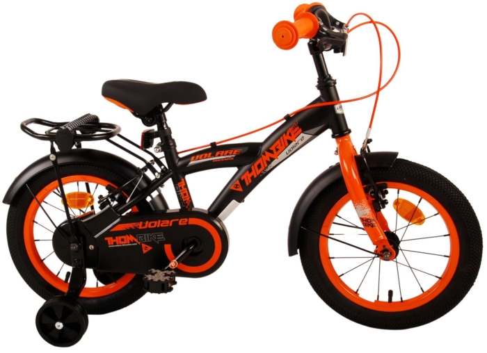 Volare Thombike Kinderfiets - Jongens - 14 inch - Zwart Oranje - Twee Handremmen - Afbeelding 2