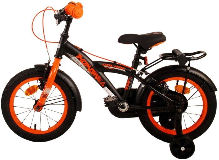 Volare Thombike Kinderfiets - Jongens - 14 inch - Zwart Oranje - Twee Handremmen - Afbeelding 13