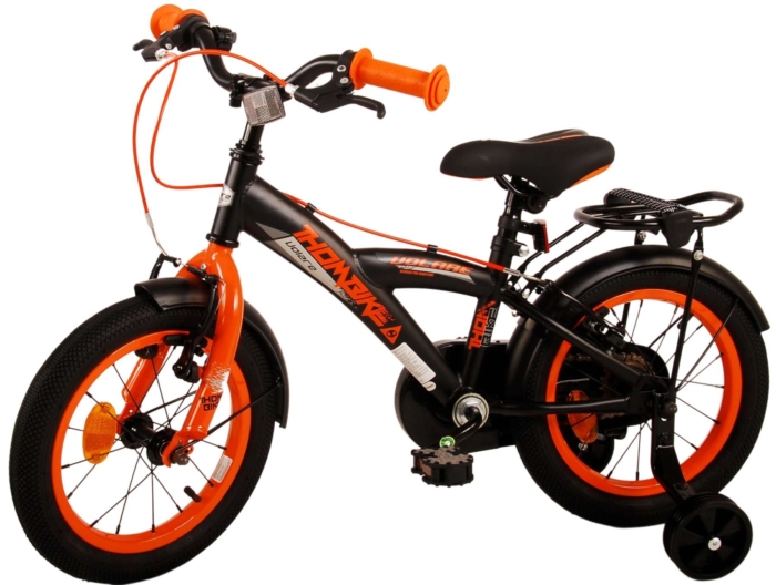 Volare Thombike Kinderfiets - Jongens - 14 inch - Zwart Oranje - Twee Handremmen - Afbeelding 14