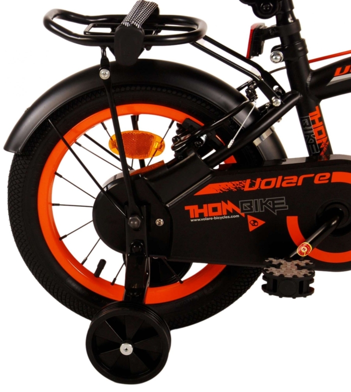 Volare Thombike Kinderfiets - Jongens - 14 inch - Zwart Oranje - Twee Handremmen - Afbeelding 4