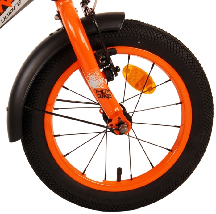 Volare Thombike Kinderfiets - Jongens - 14 inch - Zwart Oranje - Twee Handremmen - Afbeelding 5