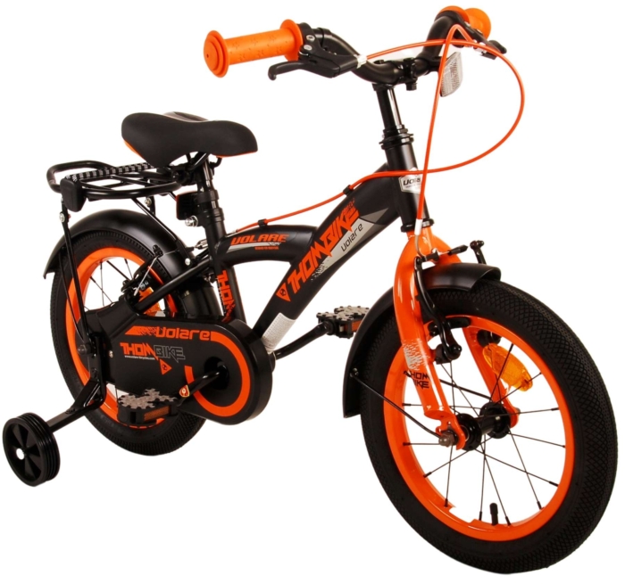 Volare Thombike Kinderfiets - Jongens - 14 inch - Zwart Oranje - Twee Handremmen - Afbeelding 10