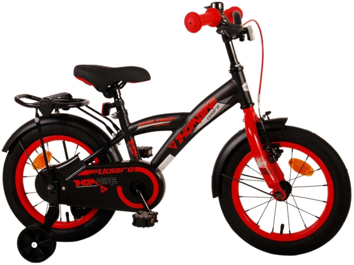 Volare Thombike Kinderfiets - Jongens - 14 inch - Zwart Rood - Afbeelding 2