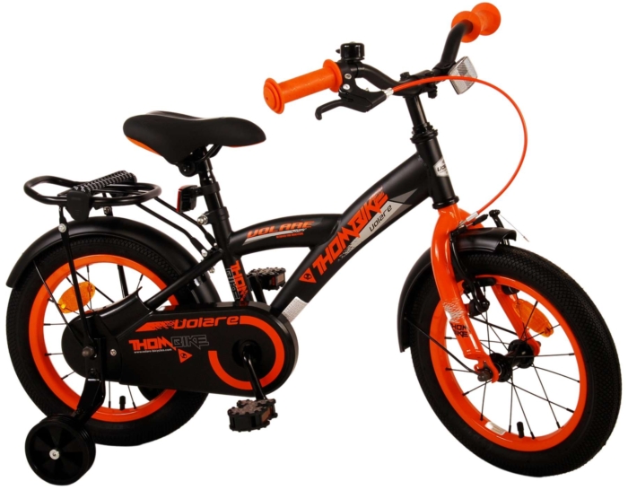 Volare Thombike Kinderfiets - Jongens - 14 inch - Zwart Oranje - Afbeelding 3