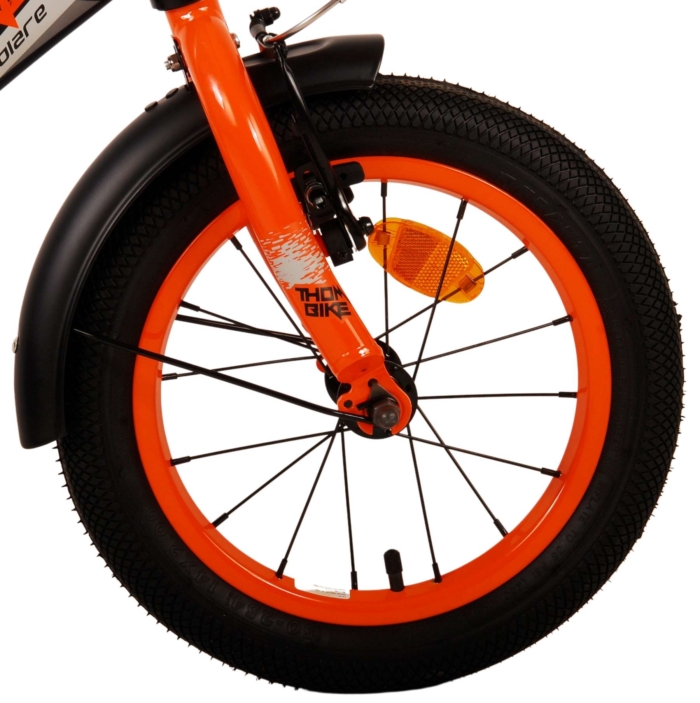 Volare Thombike Kinderfiets - Jongens - 14 inch - Zwart Oranje - Afbeelding 5