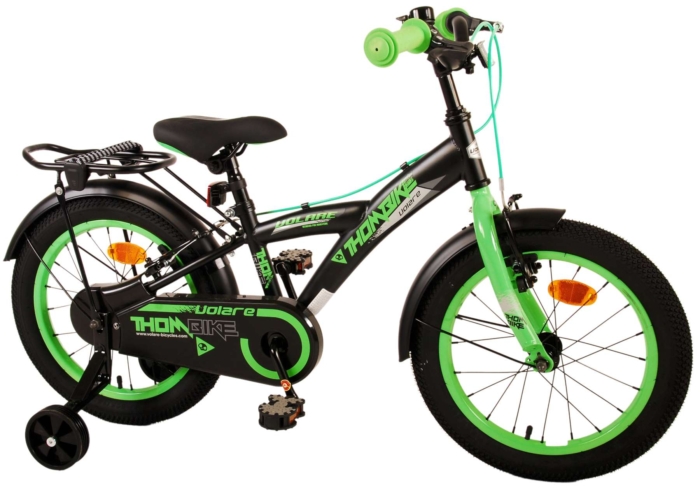 Volare Thombike Kinderfiets - Jongens - 16 inch - Zwart Groen - Twee Handremmen - Afbeelding 2