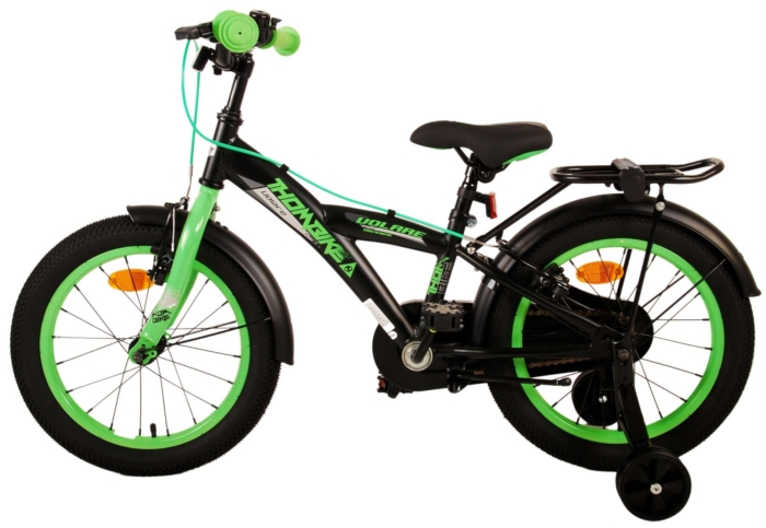 Volare Thombike Kinderfiets - Jongens - 16 inch - Zwart Groen - Twee Handremmen - Afbeelding 13