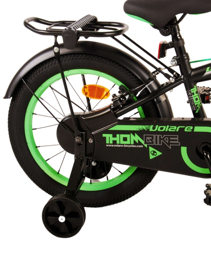 Volare Thombike Kinderfiets - Jongens - 16 inch - Zwart Groen - Twee Handremmen - Afbeelding 4